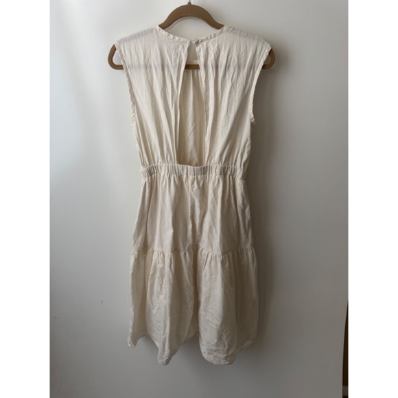 Everlane Linen Open Back Midi Dress Cream 4 - Picture 3 of 6